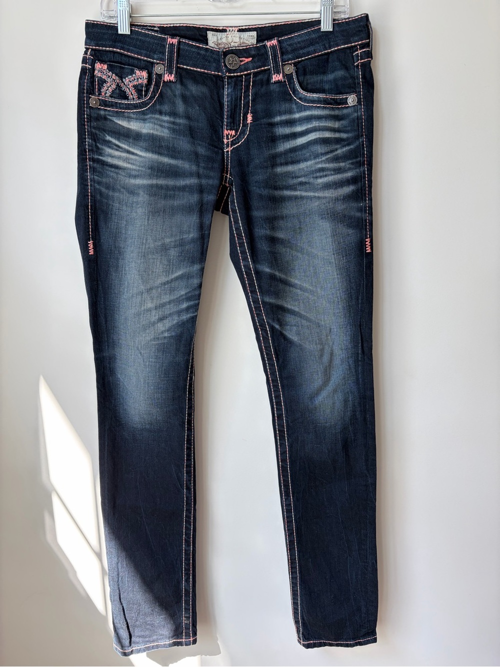 Big Star women’s Liv Skinny dark wash embroidered Stretch jeans 28L preowned